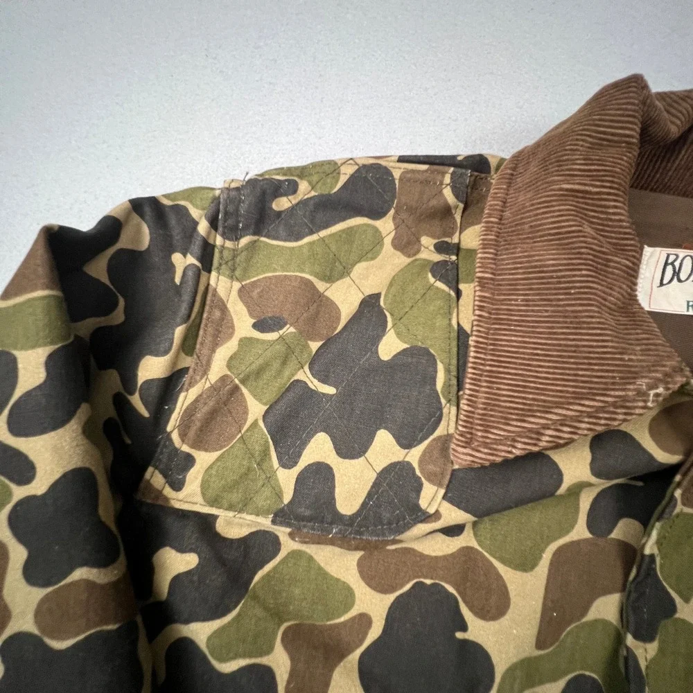 RedHead Bone-Dry Hunting Jacket Mens 44 Green Camo Corduroy Utility Field Coat